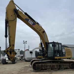 Excavator on parking lot