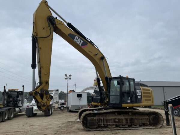 Excavator on parking lot